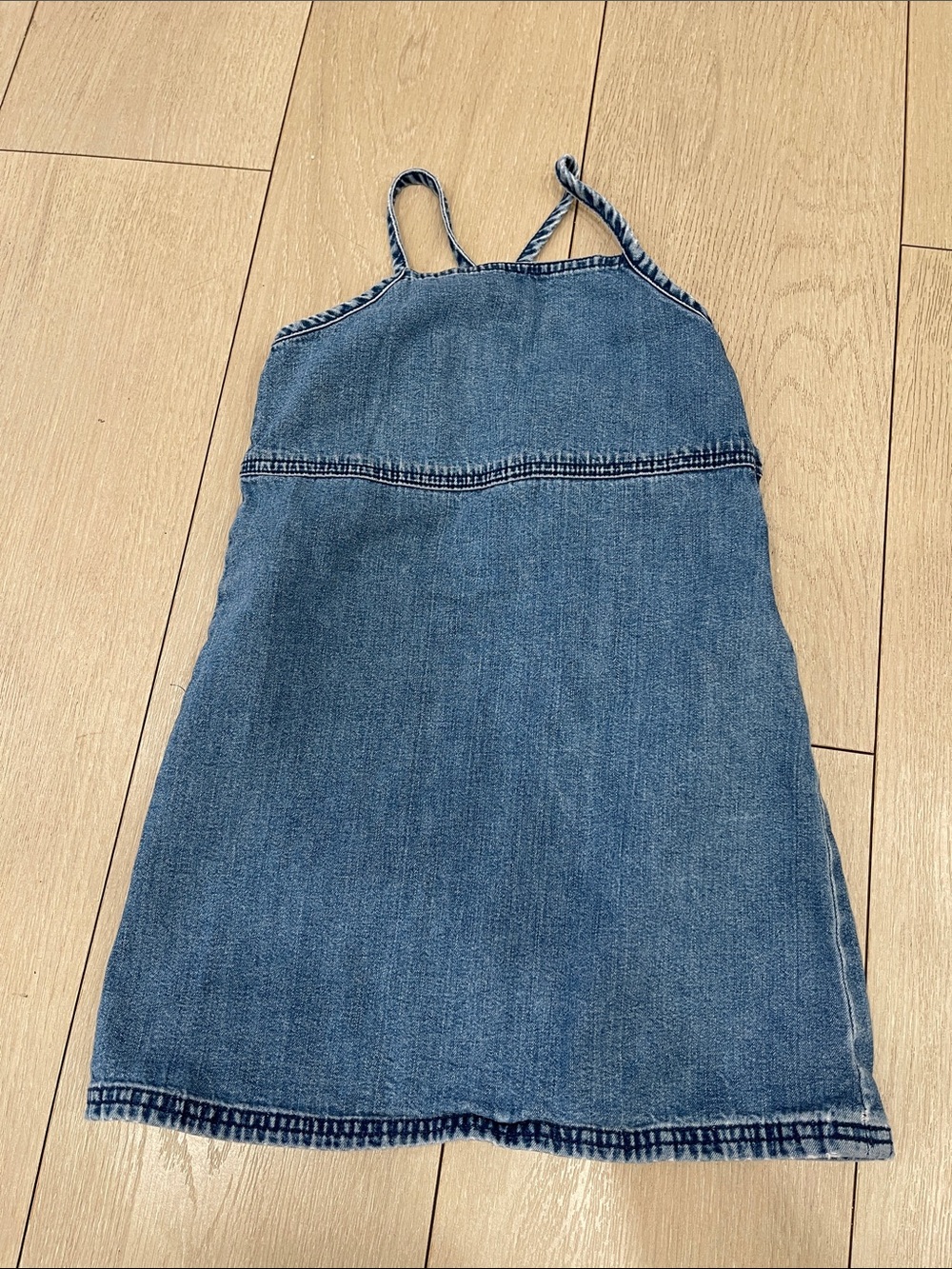 GAP Light Blue Denim Mini Dress with Thin Straps